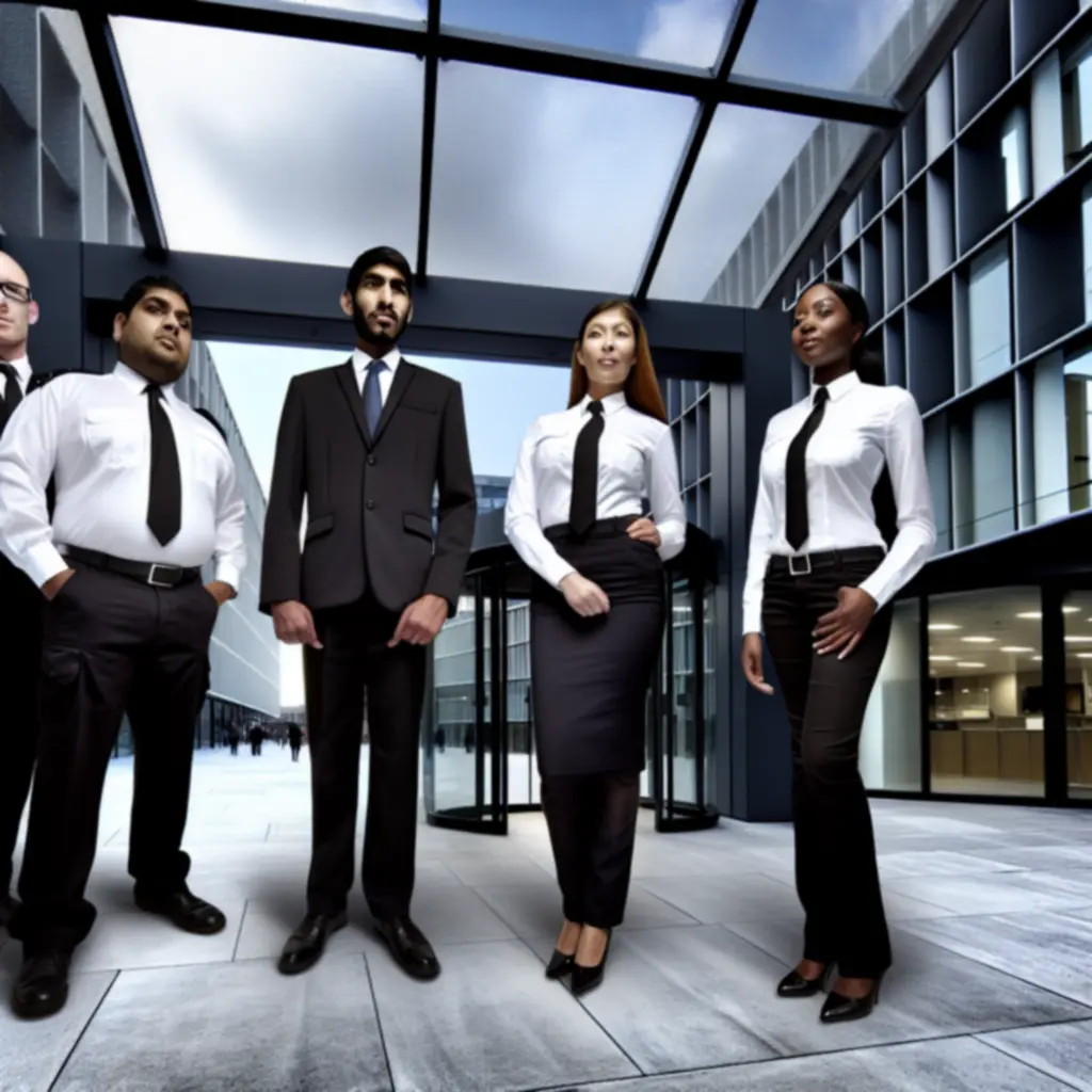 Professional private security team on duty