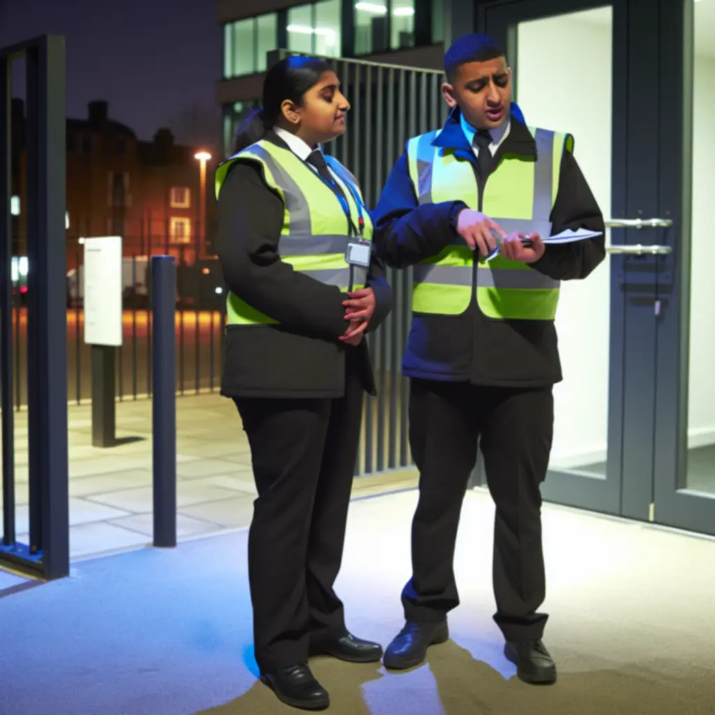 Uniformed security guards being professionally deployed on site